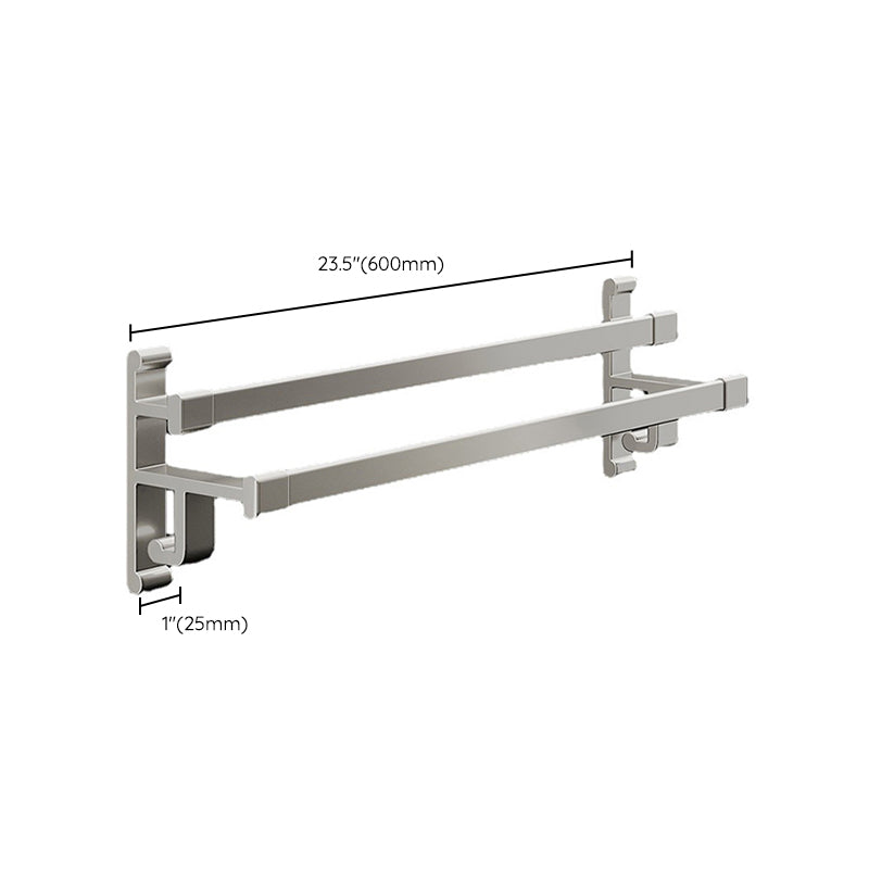 Lisslune | Gray Bathroom Accessory Set Contemporary Style Aluminum Towel Bar