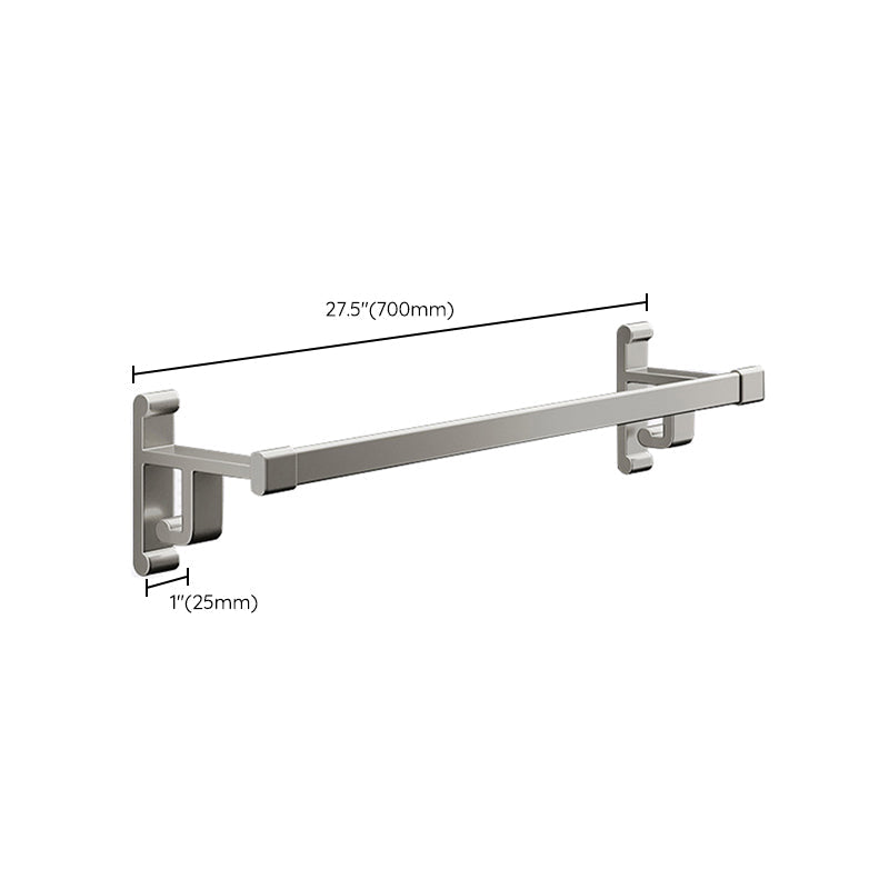 Lisslune | Gray Bathroom Accessory Set Contemporary Style Aluminum Towel Bar