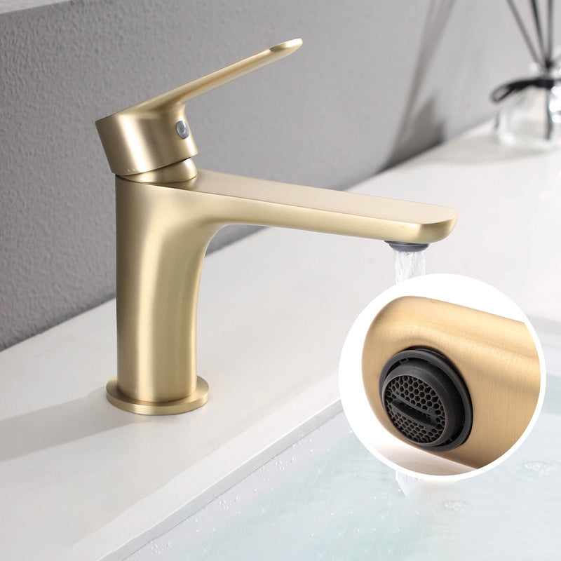 Lisslune | Light Luxury Sink Faucet with Lever Handle Single Hole Bathroom Faucet