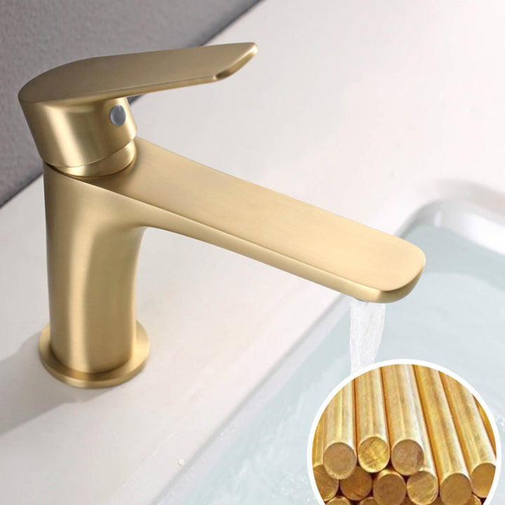 Lisslune | Light Luxury Sink Faucet with Lever Handle Single Hole Bathroom Faucet