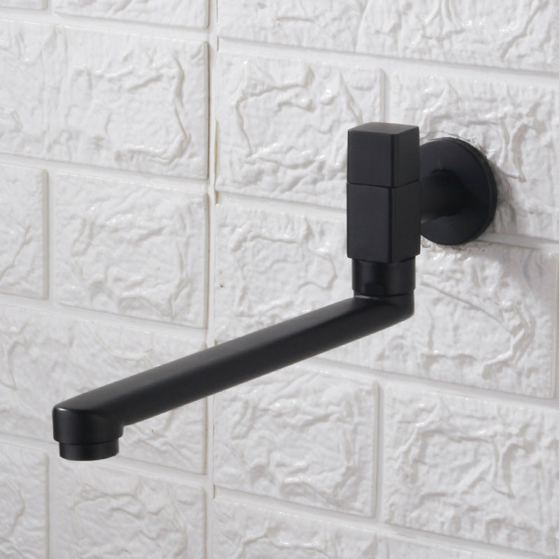 Lisslune | Contemporary Wall Mounted Bathroom Faucet Knob Handle Low Arc Swivel Solid Brass Faucet