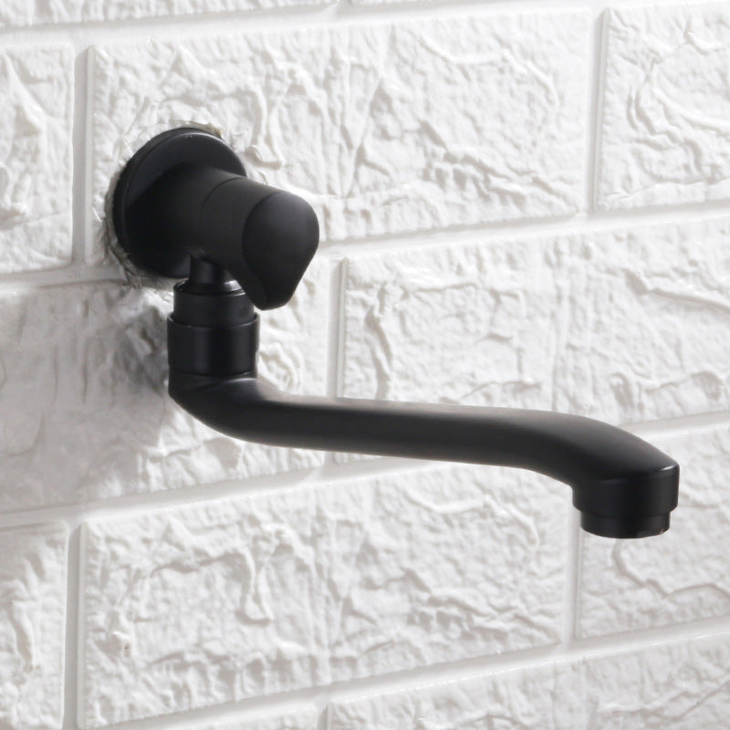 Lisslune | Contemporary Wall Mounted Bathroom Faucet Knob Handle Low Arc Swivel Solid Brass Faucet