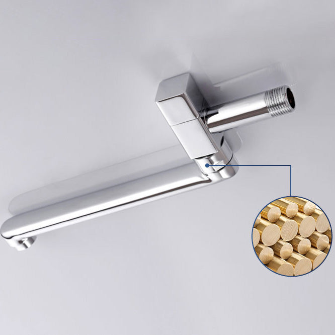 Lisslune | Contemporary Wall Mounted Bathroom Faucet Knob Handle Low Arc Swivel Solid Brass Faucet