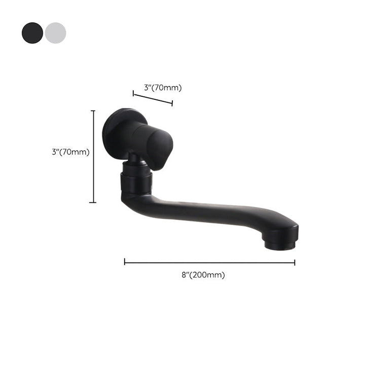 Lisslune | Contemporary Wall Mounted Bathroom Faucet Knob Handle Low Arc Swivel Solid Brass Faucet