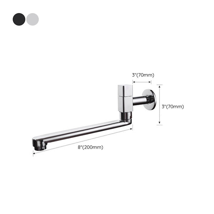 Lisslune | Contemporary Wall Mounted Bathroom Faucet Knob Handle Low Arc Swivel Solid Brass Faucet