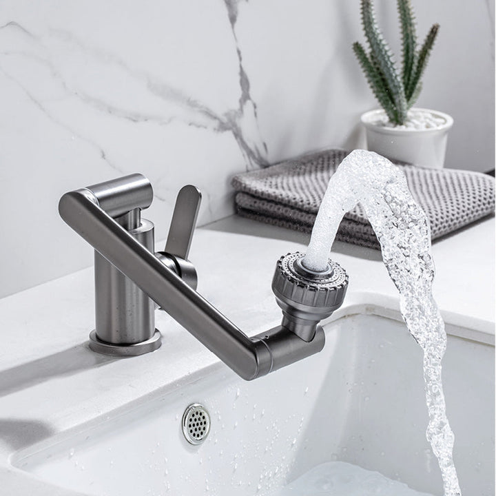 Lisslune | Contemporary Centerset Faucet Lever Handles Low Arc Stainless Steel Faucet