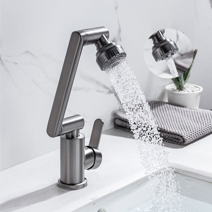 Lisslune | Contemporary Centerset Faucet Lever Handles Low Arc Stainless Steel Faucet