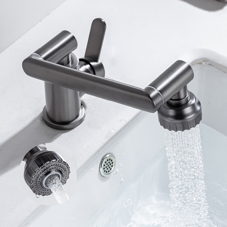 Lisslune | Contemporary Centerset Faucet Lever Handles Low Arc Stainless Steel Faucet