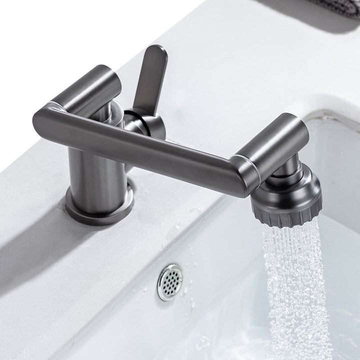Lisslune | Contemporary Centerset Faucet Lever Handles Low Arc Stainless Steel Faucet