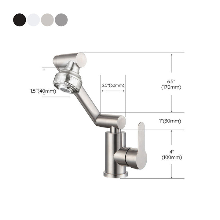 Lisslune | Contemporary Centerset Faucet Lever Handles Low Arc Stainless Steel Faucet