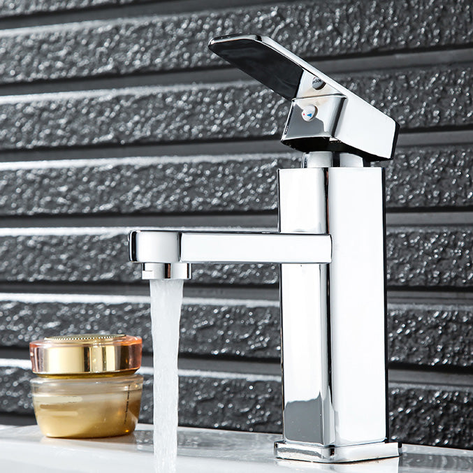 Lisslune | Cubic Container Sink Faucet Simple Low Arched Bathroom Faucet with 1 Hole