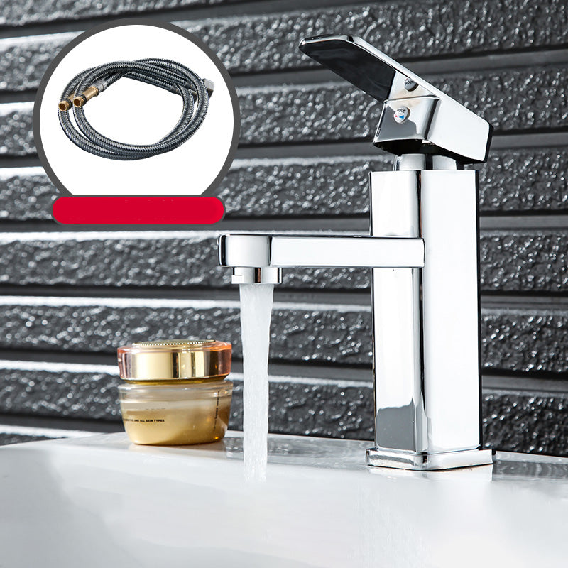 Lisslune | Cubic Container Sink Faucet Simple Low Arched Bathroom Faucet with 1 Hole
