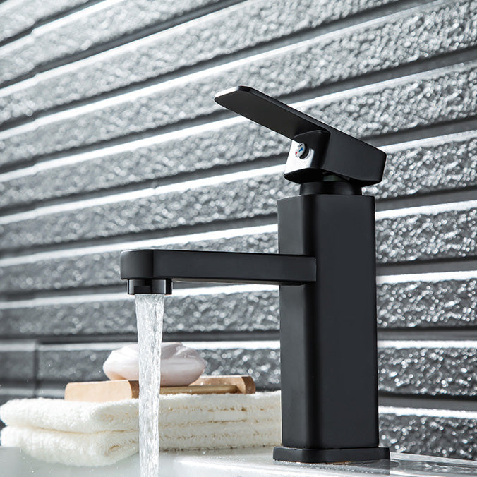 Lisslune | Cubic Container Sink Faucet Simple Low Arched Bathroom Faucet with 1 Hole