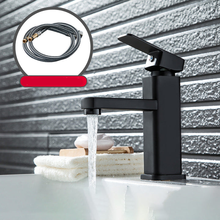 Lisslune | Cubic Container Sink Faucet Simple Low Arched Bathroom Faucet with 1 Hole