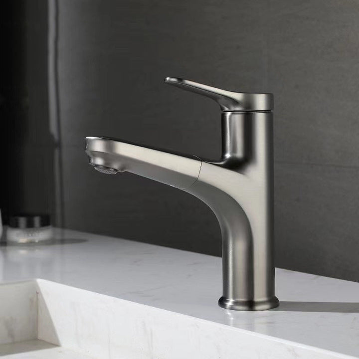 Lisslune | Modern Vessel Faucet Copper Single Lever Pull-Out Vessel Faucet