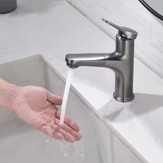 Lisslune | Modern Vessel Faucet Copper Single Lever Pull-Out Vessel Faucet