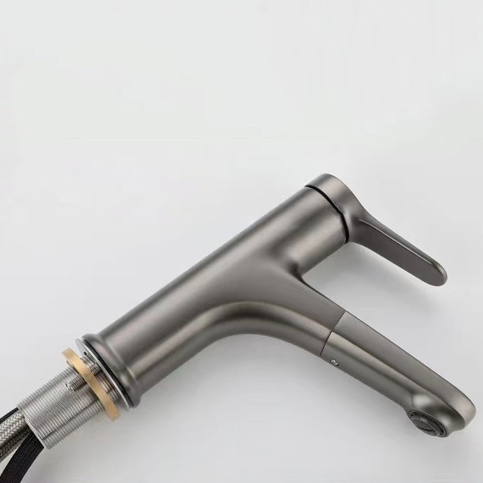 Lisslune | Modern Vessel Faucet Copper Single Lever Pull-Out Vessel Faucet