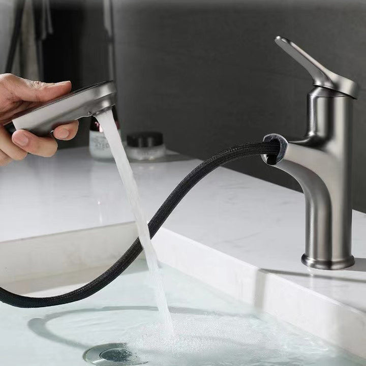 Lisslune | Modern Vessel Faucet Copper Single Lever Pull-Out Vessel Faucet