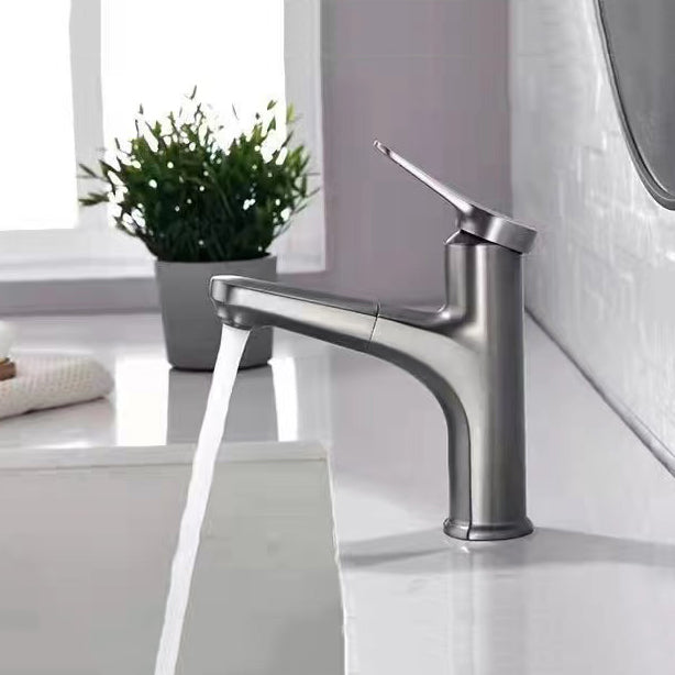 Lisslune | Modern Vessel Faucet Copper Single Lever Pull-Out Vessel Faucet
