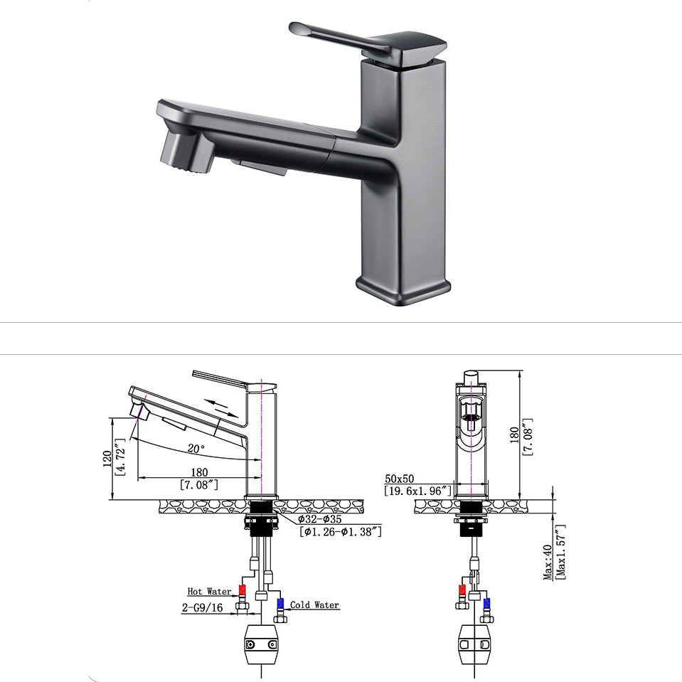 Lisslune | Modern Vessel Faucet Copper Pure Color Single Handle Vessel Faucet