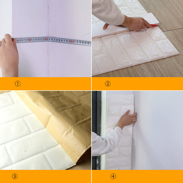 Lisslune | Modern Panel PVC 3D-embossed Self-adhesive Waterproof Interior Cladding
