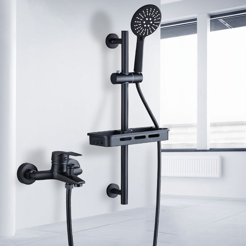 Lisslune | Brass Wall-Mounted Shower System Single Handle Shower with Lever Handle