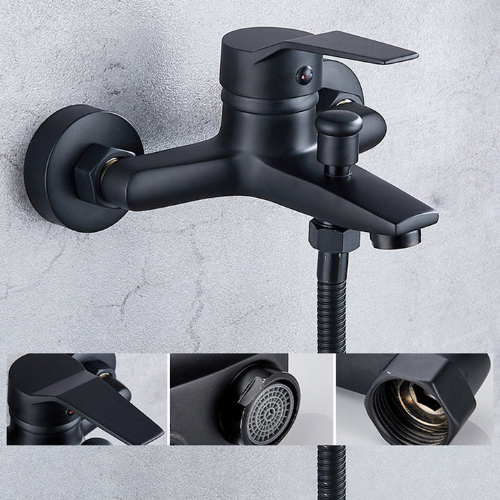 Lisslune | Brass Wall-Mounted Shower System Single Handle Shower with Lever Handle
