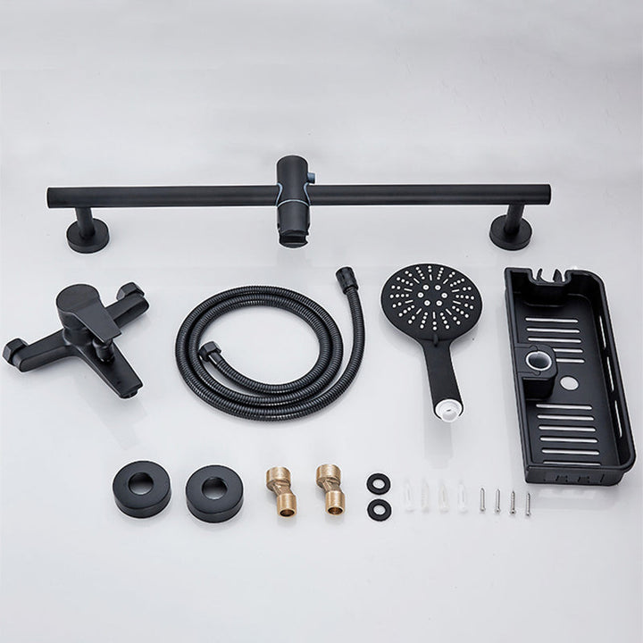 Lisslune | Brass Wall-Mounted Shower System Single Handle Shower with Lever Handle