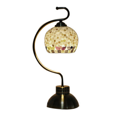 Lisslune | Glass set – Elegant globe-shaped table lamp with shell pattern