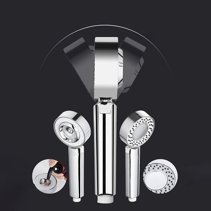 Lisslune | Contemporary Wall Mounted Showerhead Combination Chrome Round Hand Shower
