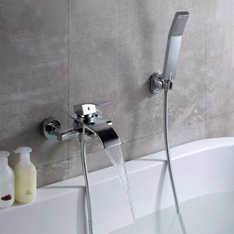 Lisslune | Bathroom Bathtub Pull-Out Wall-Mounted Hand Shower Fixed Bathtub Faucet