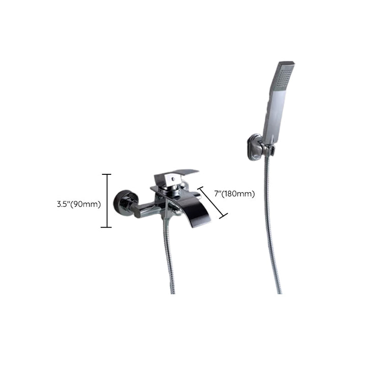Lisslune | Bathroom Bathtub Pull-Out Wall-Mounted Hand Shower Fixed Bathtub Faucet