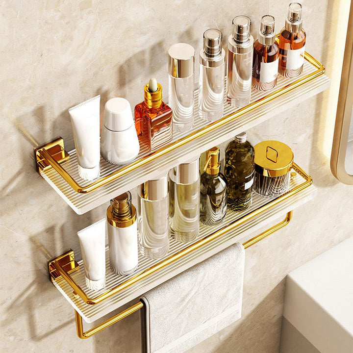 Lisslune | Modern Silver/Gold Bathroom Hardware Set Bathroom Shelf Bathroom Set