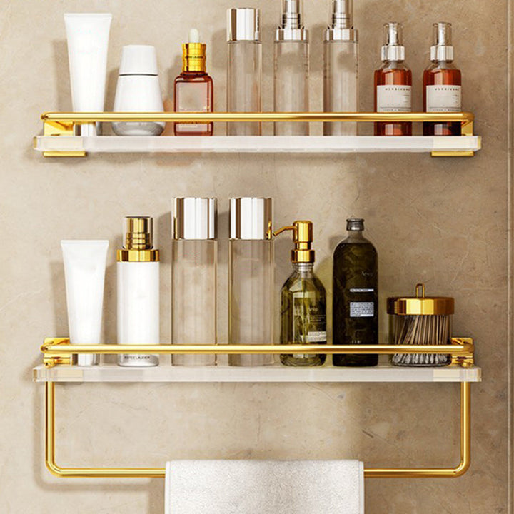 Lisslune | Modern Silver/Gold Bathroom Hardware Set Bathroom Shelf Bathroom Set