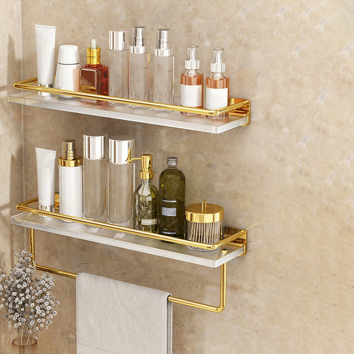 Lisslune | Modern Silver/Gold Bathroom Hardware Set Bathroom Shelf Bathroom Set