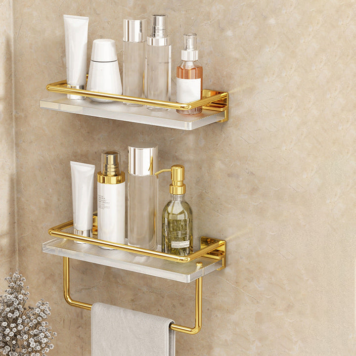 Lisslune | Modern Silver/Gold Bathroom Hardware Set Bathroom Shelf Bathroom Set