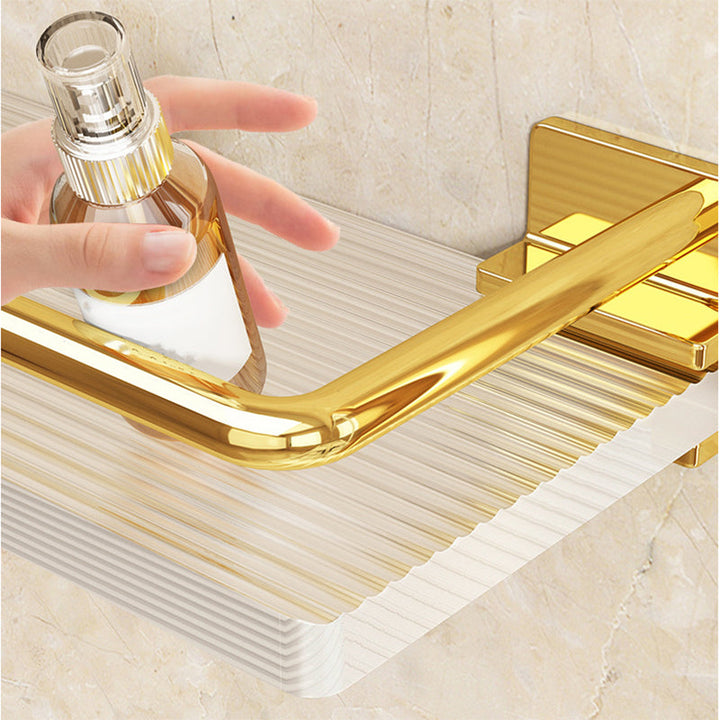 Lisslune | Modern Silver/Gold Bathroom Hardware Set Bathroom Shelf Bathroom Set