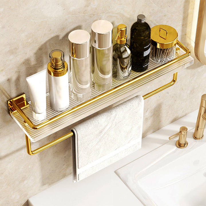 Lisslune | Modern Silver/Gold Bathroom Hardware Set Bathroom Shelf Bathroom Set