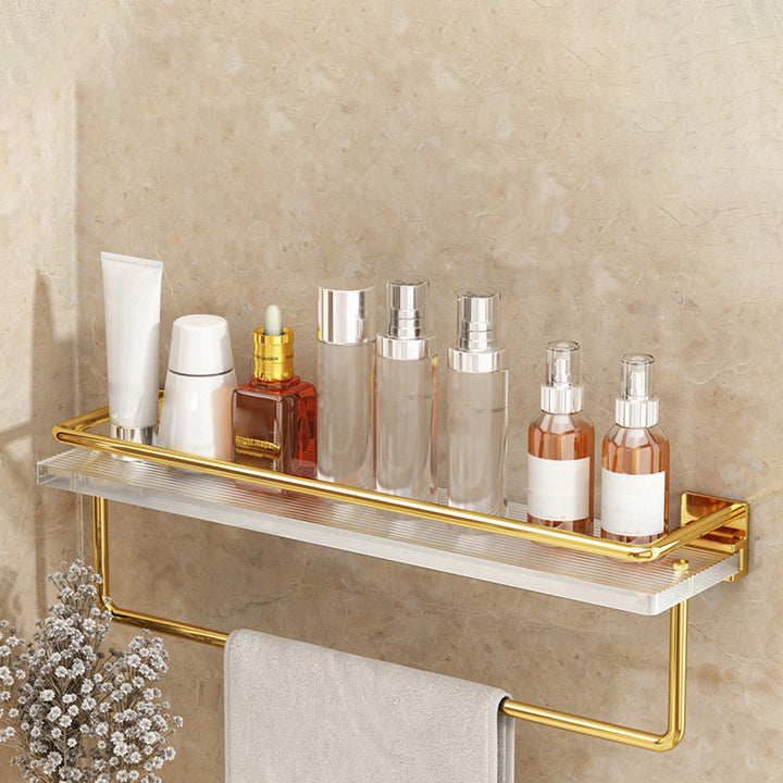 Lisslune | Modern Silver/Gold Bathroom Hardware Set Bathroom Shelf Bathroom Set