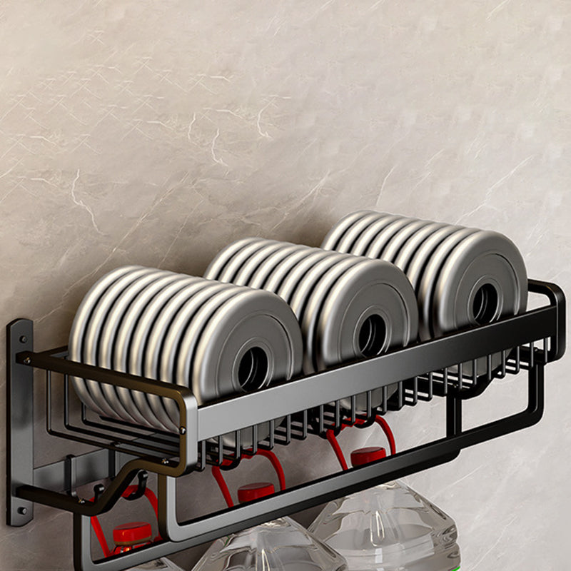 Lisslune | Modern black metal bathroom hardware set towel bar bathroom hardware set