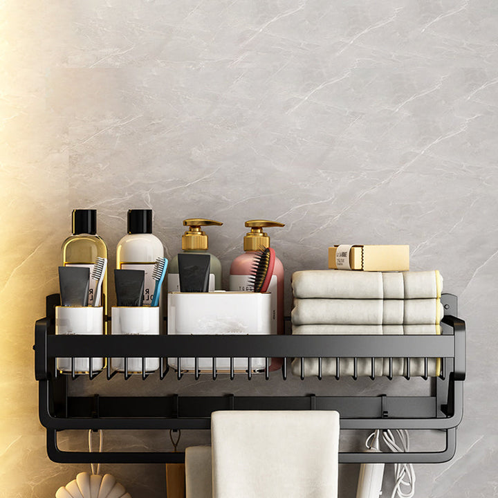 Lisslune | Modern black metal bathroom hardware set towel bar bathroom hardware set