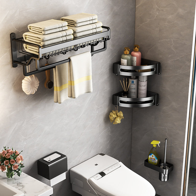 Lisslune | Modern black metal bathroom hardware set towel bar bathroom hardware set