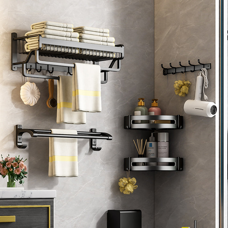 Lisslune | Modern black metal bathroom hardware set towel bar bathroom hardware set