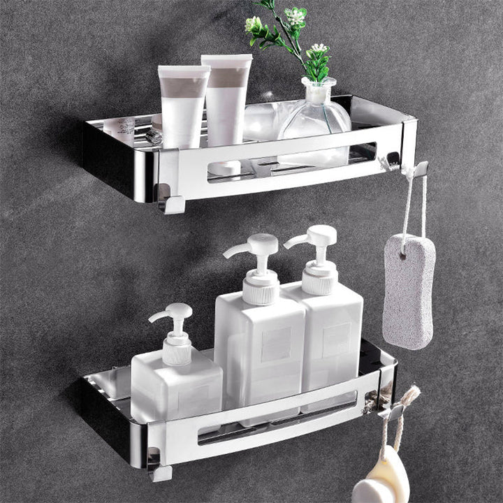 Lisslune | Modern Bathroom Hardware Set Silver Bath Shelf Bath Hardware Set