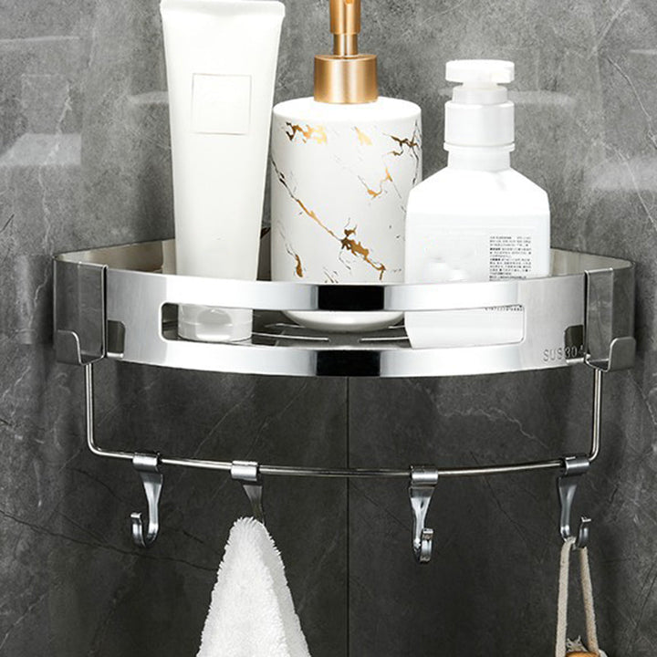 Lisslune | Modern Bathroom Hardware Set Silver Bath Shelf Bath Hardware Set