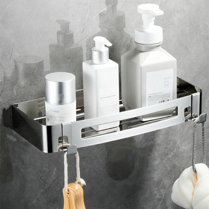 Lisslune | Modern Bathroom Hardware Set Silver Bathroom Shelf Bathroom Hardware Set