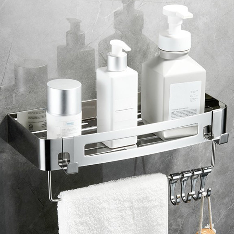 Lisslune | Modern Bathroom Hardware Set Silver Bath Shelf Bath Hardware Set