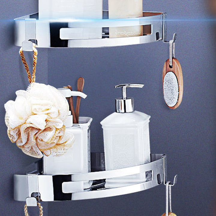 Lisslune | Modern Bathroom Hardware Set Silver Bathroom Shelf Bathroom Hardware Set