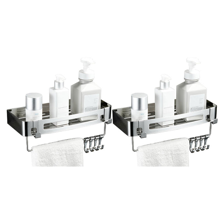 Lisslune | Modern Bathroom Hardware Set Silver Bath Shelf Bath Hardware Set
