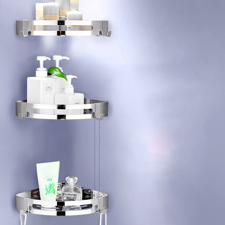 Lisslune | Modern Bathroom Hardware Set Silver Bathroom Shelf Bathroom Hardware Set